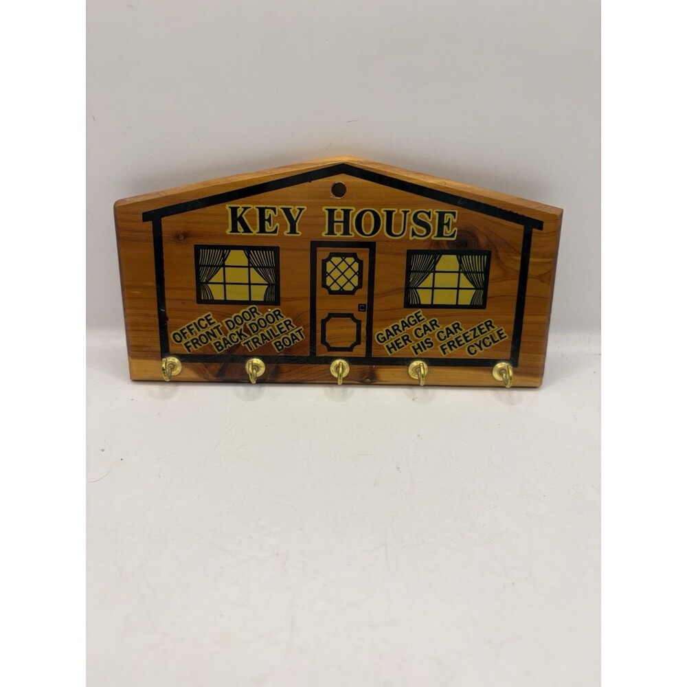 Vintage Wooden House Key Holder Souvenir Daytona Beach Florida Home MCM